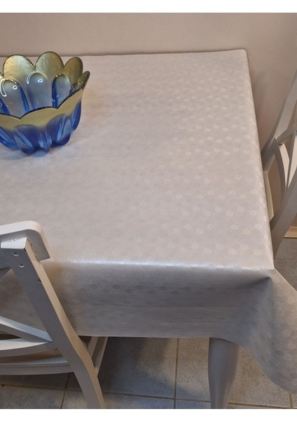 Elyaflı Pvc Muşamba - Desenli Silinebilir Masa Örtüsü ( Beyaz) fırsatları
