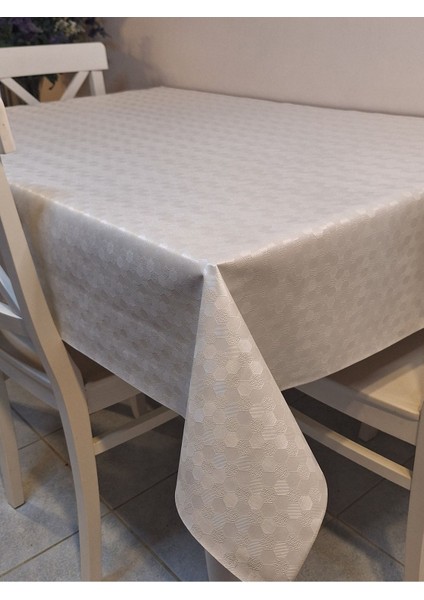 Elyaflı Pvc Muşamba - Desenli Silinebilir Masa Örtüsü ( Beyaz) indirimleri