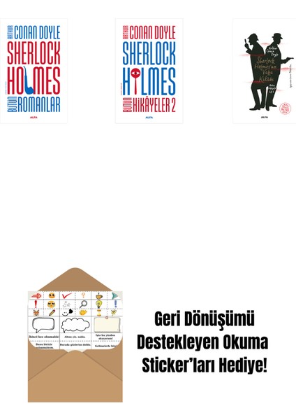 Sherlock Holmes - Bütün Romanlar (Ciltli) + Sherlock Holmes - Bütün Hikayeler 2 + Sherlock Holmes’un Vaka Kitabı + Okuma Sticker'ları