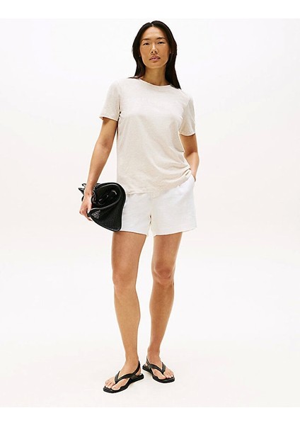 Reg Corp Logo C-Nk Ss Kadın Bej Badi WW0WW40276ADK