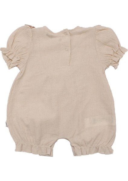 Kız Bebek Bej Çicek Desenli Yakası Fırfırlı Tulum modelleri