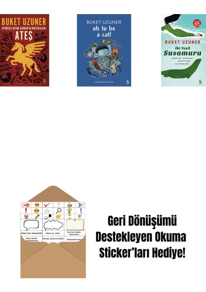 Uyumsuz Defne Kaman'ın Maceraları - Ateş + Oh To Be A Cat! + Iki Yeşil Su Susamuru (Midi Boy) + Okuma Sticker'ları