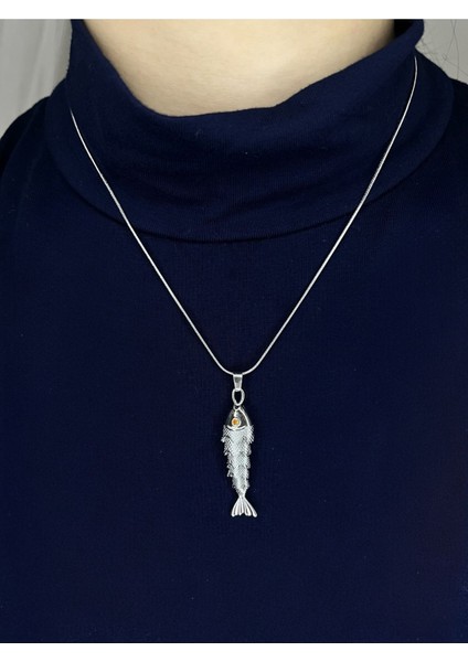 Gümüş Renk Çelik Balık Kolye fiyatları