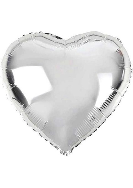 Bfs Nessiworld Kalp Şekilli Gümüş Renk Folyo Balon 45 cm 5 Adet