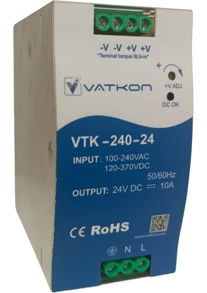VTK-240-24 (24VDC - 10A Monofaze Güç Kaynagi)