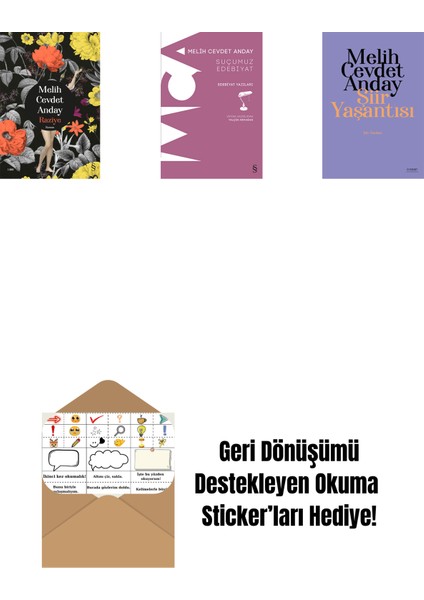 Raziye (Ciltli) + Suçumuz Edebiyat + Şiir Yaşantısı - Şiir Yazıları + Okuma Sticker'ları