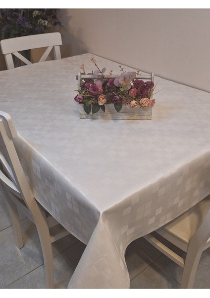 Elyaflı Pvc Muşamba - Desenli Silinebilir Masa Örtüsü ( Beyaz) fiyatları