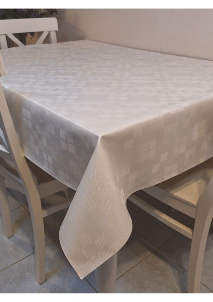 Elyaflı Pvc Muşamba - Desenli Silinebilir Masa Örtüsü ( Beyaz) indirimleri