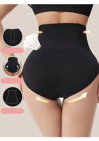 Siyah Mabet Model Yüksek Bel Toparlayıcı Korse Push Up Etkili Spor Külot Korse Siyah RENK62 Örme modelleri
