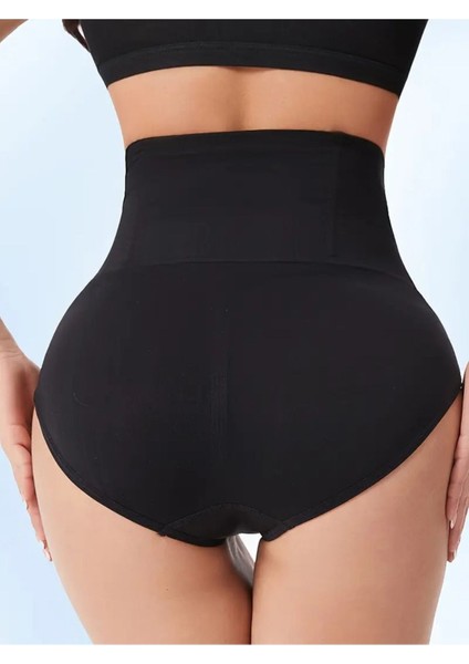 Siyah Mabet Model Yüksek Bel Toparlayıcı Korse Push Up Etkili Spor Külot Korse Siyah RENK62 Örme