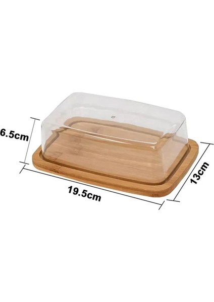 Akrilik Kapaklı Bambu Altlıklı Tereyağlık ve Saklama Kabı fırsatları