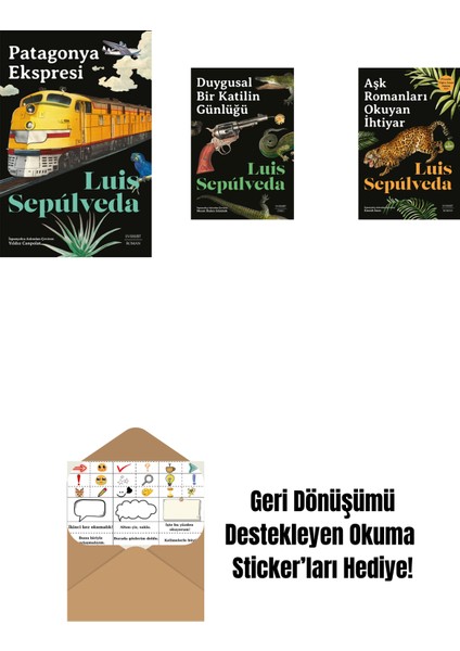 Patagonya Ekspresi + Duygusal Bir Katilin Günlüğü + Aşk Romanları Okuyan Ihtiyar + Okuma Sticker'ları
