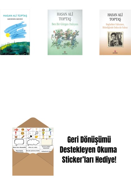 Gecenin Gecesi (Ciltli) + Ben Bir Gürgen Dalıyım + Başlarken Yalnızsın Bitirdiğinde Daha Da Yalnız + Okuma Sticker'ları