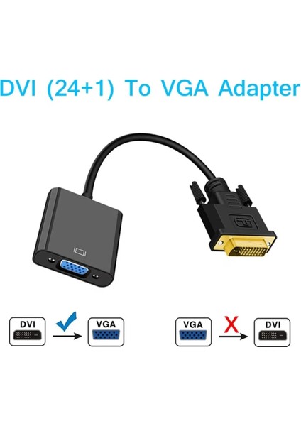 DVI To VGA 24+1 Dvi-D Dijital - VGA Dönüştürücü DVI In - VGA Out