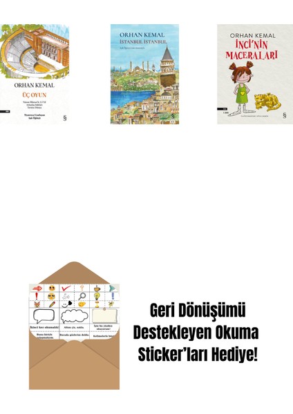 Üç Oyun + Istanbul Istanbul (Ciltli) + Inci'nin Maceraları + Okuma Sticker'ları