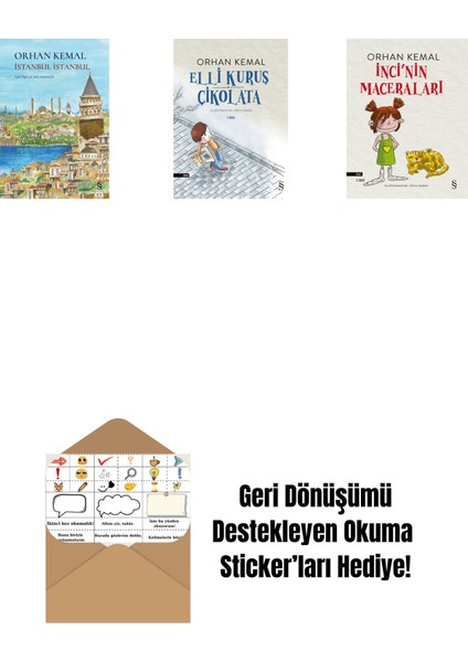 Istanbul Istanbul (Ciltli) + Elli Kuruş Çikolata + Inci'nin Maceraları + Okuma Sticker'ları