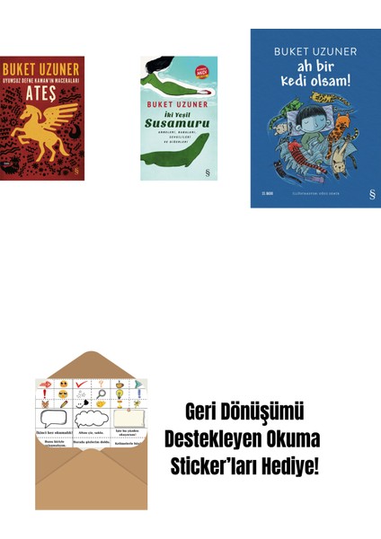 Uyumsuz Defne Kaman'ın Maceraları - Ateş + Iki Yeşil Su Susamuru (Midi Boy) + Ah Bir Kedi Olsam! + Okuma Sticker'ları