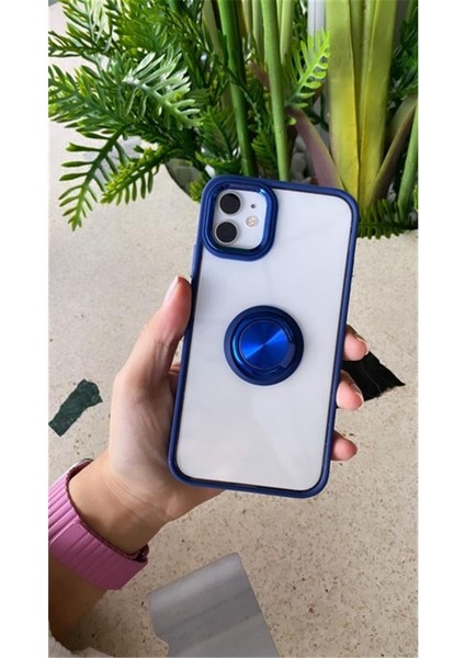 Iphone 11 Yüzüklü Sert Silikon Mavi Kılıf fiyatları