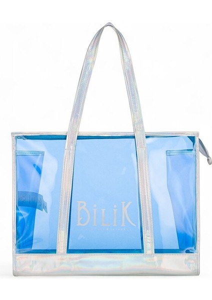 Şeffaf Mavi Kadın Plaj Çantası Beach First