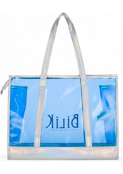Şeffaf Mavi Kadın Plaj Çantası Beach First modelleri