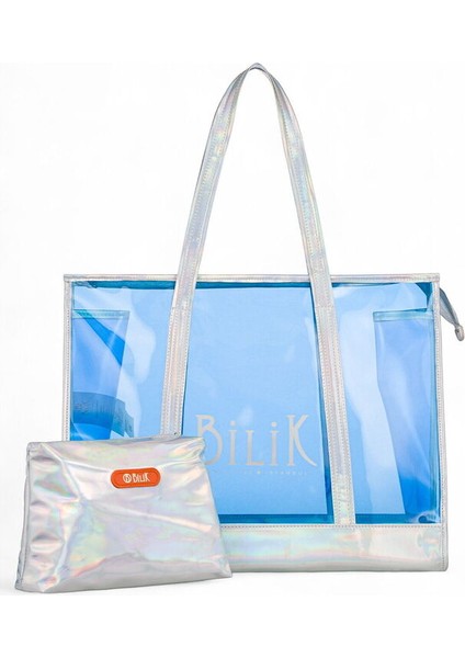Şeffaf Mavi Kadın Plaj Çantası Beach First fırsatları