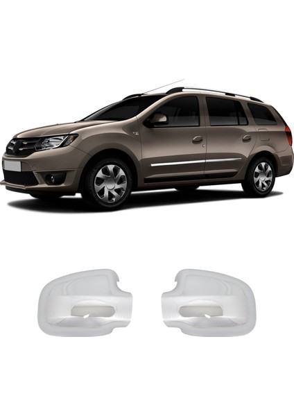 Dacia Logan Mcv Uyumlu 2007-2020 Ayna Kapağı 2 Parça Abs Krom Kaplama