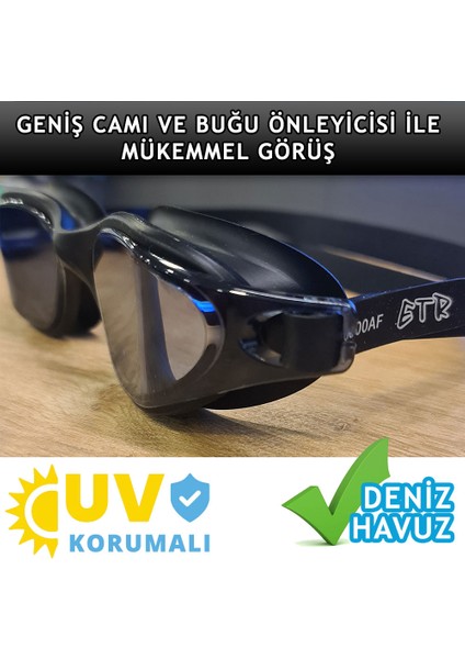 Yetişkin Deniz Havuz Yüzücü Gözlüğü Seti (Gözlük+Gözlük Kabı) fırsatları