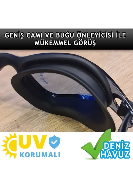 Yetişkin Deniz Havuz Yüzücü Gözlüğü Seti (Gözlük+Gözlük Kabı) indirimleri