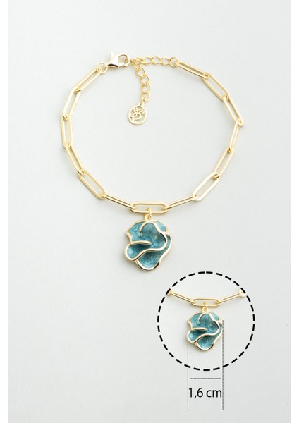 Venedik Çiçeği 18 Ayar Sarı Altın Kaplama 19 cm Gümüş Zincir Bileklik modelleri