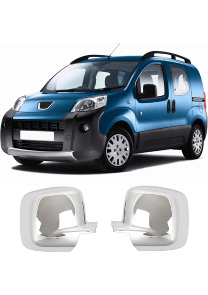 Peugeot Bipper Uyumlu 2008 ve Üzeri Ayna Kapağı 2 Parça Abs Krom Kaplama