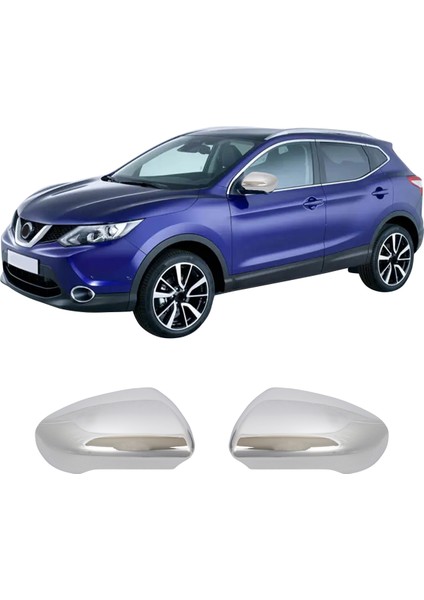 Nissan Qashqai J10 Uyumlu 2007-2014 Ayna Kapağı 2 Parça Abs Krom Kaplama