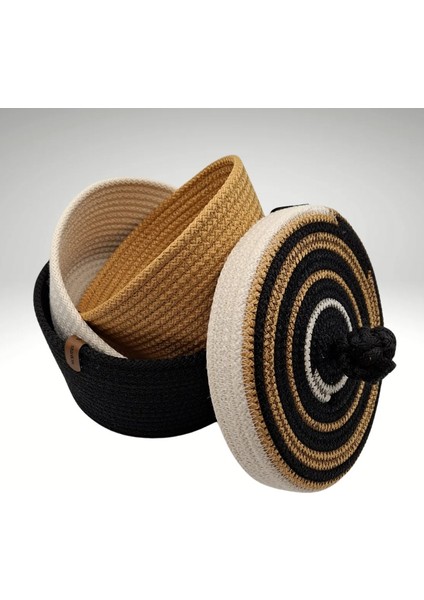 3'lü Hasır Sepet, Jüt Sepet, %100 Doğal Hasır Sepet, Çok Amaçlı Dekoratif Hasır Sepet,