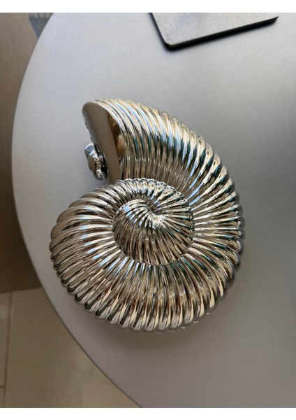 Metalik Salyangoz Çanta Silver modelleri