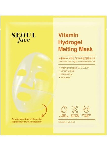 Pdrn Hydrojel Eriyen Maske Nemlendirici Şeffaf Jel Maske 34 Gr. ve Vitamin Eriyen Maske 34 Gr. modelleri