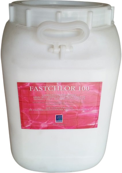 Fastchlor 100 – %90 Aktif Klor Içeren Triklor Granül Havuz Kloru (25 Kg)