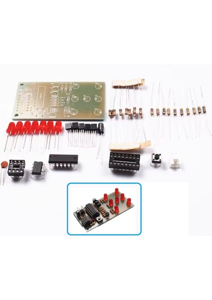 Dc 5V Elektronik Zar CD4017 NE555 5mm LED Hobi Devresi Dıy Lehimleme Kiti - Demonte(Montesiz)
