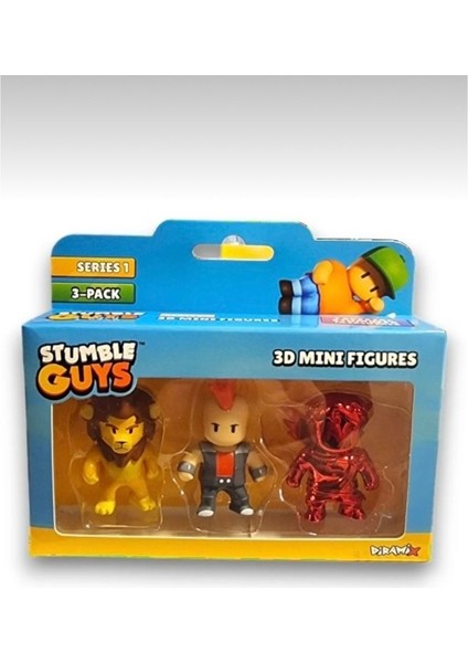 Stumble Guys Seri 1 - 3D Mini 3 Lü Figür Seti - 3 Adet Leonidas Punk Dude Ruby Cupid - 5 cm fiyatları