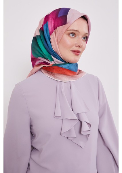 Pembe Çizgi Desen Pamuk Eşarp fiyatları