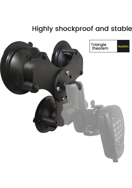 Ballhead Araba Penceresi Twist-Lock Üçlü Vakumlu Taban Amps Delikli Top Montajlı Gopro Kamera Akıllı Telefon (Yurt Dışından)