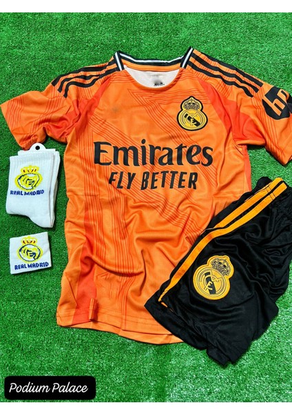 2025/26 Real Madrid Yeni Sezon Jude B.e.ll.i.n.g.h.a.m Iç Saha Çocuk Forması 4'lü SET(TURUNCU)ZYN266