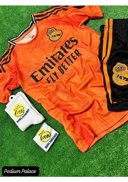 2025/26 Real Madrid Yeni Sezon Jude B.e.ll.i.n.g.h.a.m Iç Saha Çocuk Forması 4'lü SET(TURUNCU)ZYN266