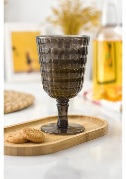 Allegra Füme 6 Lı Kadeh Bardak Seti 750 ml Akrilik Malzeme - Cam Değildir Kırılmaya Dayanıklı