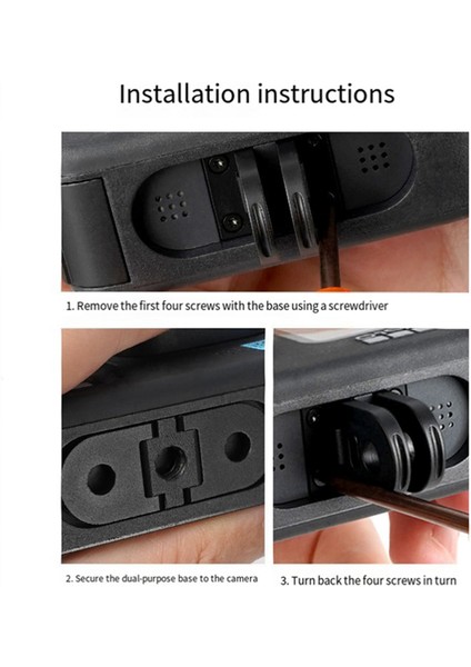 Gopro Hero Için 9/10/11/12 Çift Arayüz Tabanı Çok Fonksiyonlu Taşınabilir Alüminyum Alaşımlı Kamera Aksesuarları (Yurt Dışından)