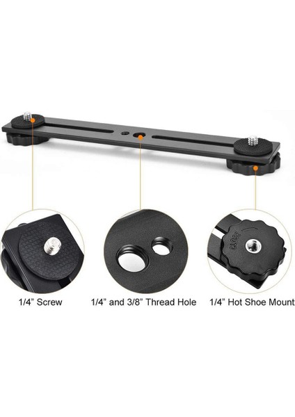 Inç Çift Flaş Kamera Yatağı Tripod Braketi 1/4 Vida ile 3D Stereoskopik Fotoğrafçılık Dslr Kamera Aksesuarları (Yurt Dışından) indirimleri