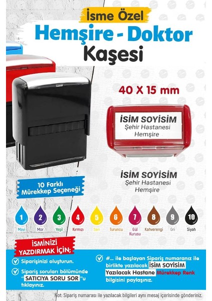 Isme Özel Hemşire Kaşesi,doktor Kaşesi,avukat,tıbbı Sekreter,katip,ebe,sağlık Personeli Isim KAŞESI-T1430 fiyatları