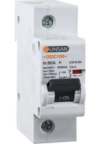 Valta Otomatik Sigorta 1 Kutup 10KA C Tip 80A