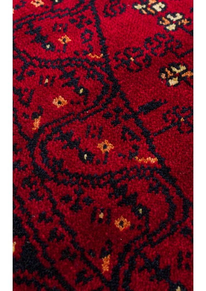 959 RED Q - NOSTALJI - Afgan / Yağcıbedir Desenli El Emeği ile Özel Tezgahlarda Üretilen Tensel Uşak Halısı