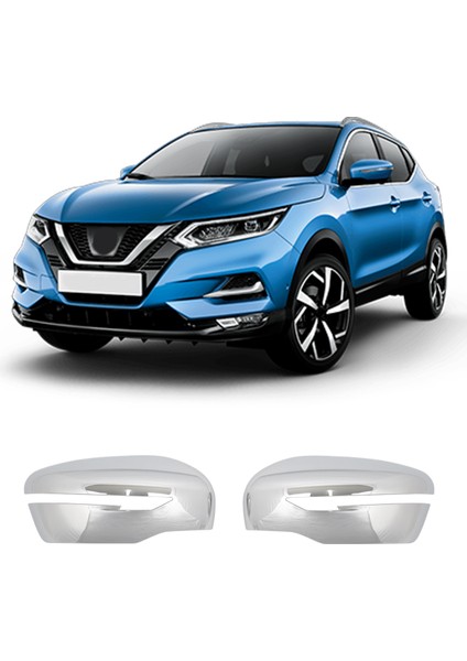 Nissan Qashqai J11 Uyumlu 2016-2020 Ayna Kapağı 2 Parça Abs Krom Kaplama