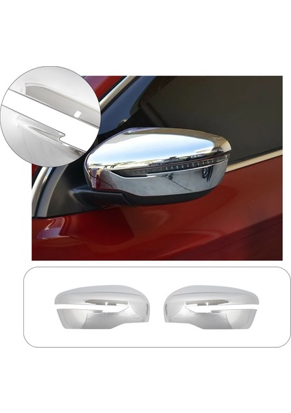 Nissan Qashqai J11 Uyumlu 2016-2020 Ayna Kapağı 2 Parça Abs Krom Kaplama