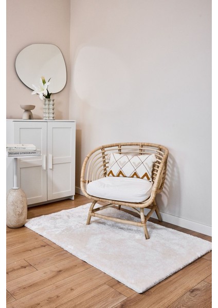 Vega Krem - Yıkanabilir Peluş Halı | Kaymaz Süet Taban